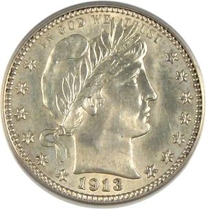 image for: 1913-S 25c PCGS MS61