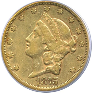 image for: 1875-CC $20 PCGS VF35