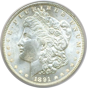 image for: 1891 $1 PCGS MS63