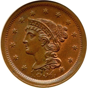 image for: 1854 1c NGC MS65 RB
