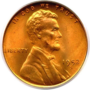 image for: 1952-S 1c PCGS MS66 RD