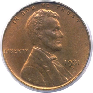 image for: 1931-S 1c PCGS MS64 RD