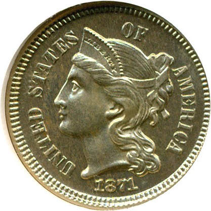 image for: 1871 3cN  NGC/CAC Proof 66