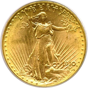 image for: 1910-D $20 PCGS MS65