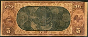image for: 1870 $5 California Gold Bank Apparent VF25 (Fr.1136, Charter #1741, Minor Edge Restoration)