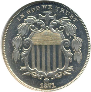 image for: 1871 5c NGC/CAC Proof 65 Cameo
