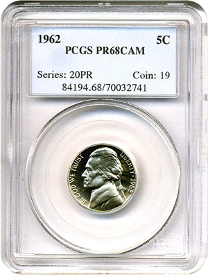 image for: 1962 5c PCGS Proof 68 Cameo