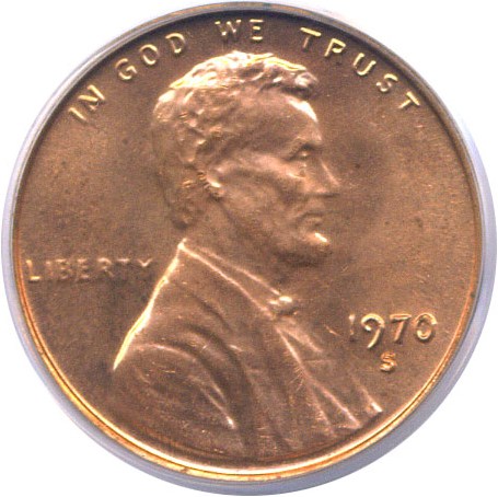 image for: 1970-S 1c Small Date PCGS MS65 RD