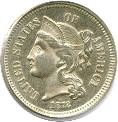 image for: 1872 3cN  PCGS Proof 63 