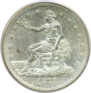 image for: 1874-S Trade$ PCGS MS62