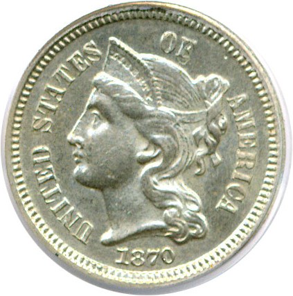 image for: 1870 3cN  PCGS Proof 62 