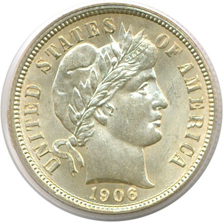 image for: 1906-S 10c  PCGS MS64 