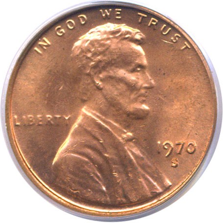 image for: 1970-S 1c Small Date PCGS MS64 RD