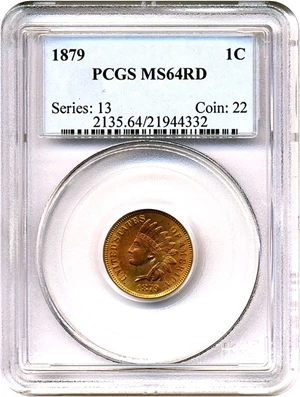 image for: 1879 1c PCGS MS64 RD