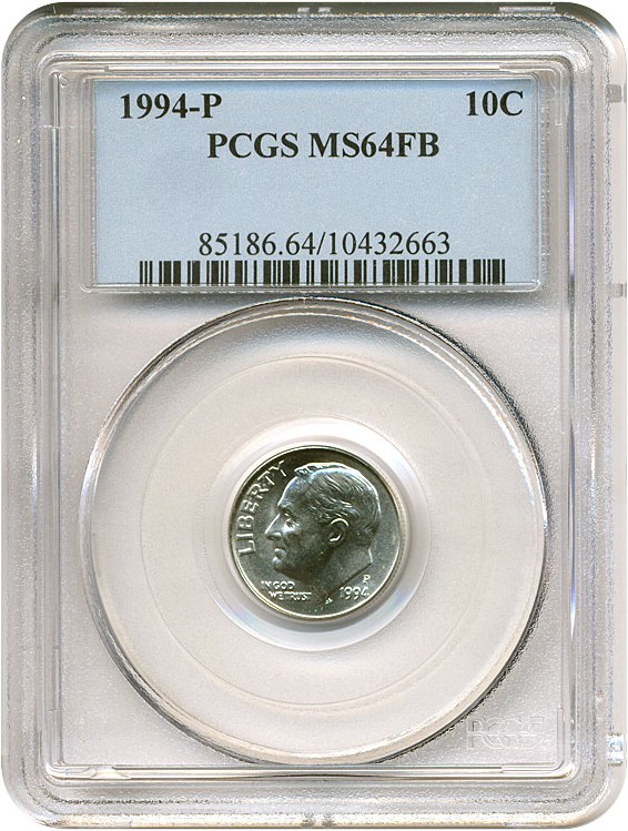 image for: 1994-P 10c  PCGS MS64 FB