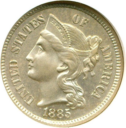image for: 1885 3cN  NGC Proof 63 