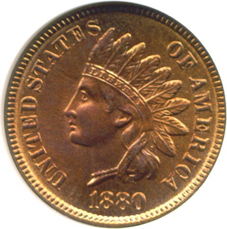 image for: 1880 1c  NGC MS65 RD