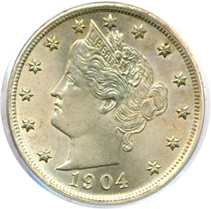 image for: 1904 5c PCGS MS65