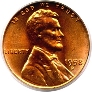 image for: 1958-D 1c PCGS MS66 RD