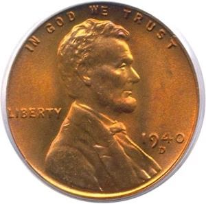 image for: 1940-D 1c PCGS MS67 RD ex: Omaha Bank Hoard