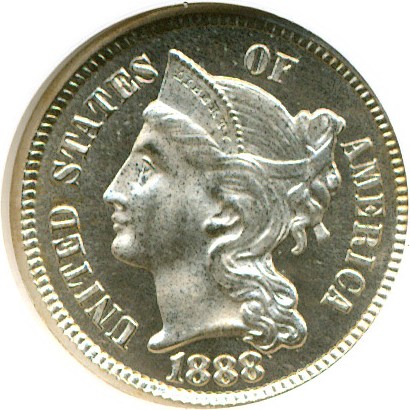 image for: 1888 3cN  NGC/CAC Proof 66 Cameo