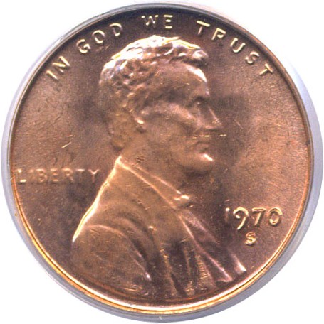 image for: 1970-S 1c Small Date PCGS MS65 RD