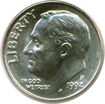 image for: 1994-P 10c  PCGS MS64 FB