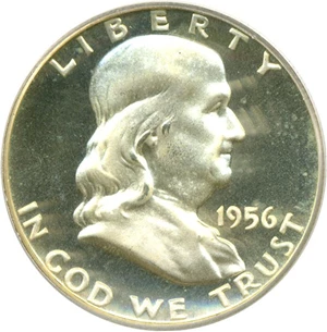 image for: 1956 50c Type 2 PCGS Proof 67 Cameo