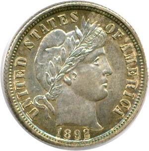 image for: 1892-S 10c PCGS MS64