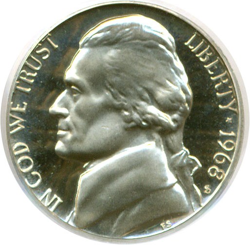 image for: 1968-S 5c  PCGS Proof 68 DCameo