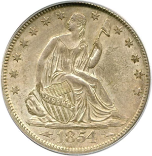 image for: 1854 50c Arrows PCGS MS64