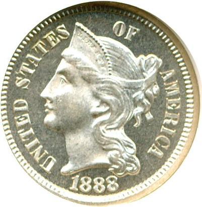 image for: 1888 3cN  NGC Proof 64 Cameo