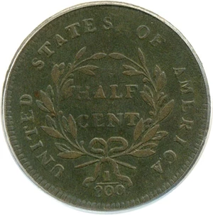 image for: 1797 1/2c 1 Above 1 PCGS VF30