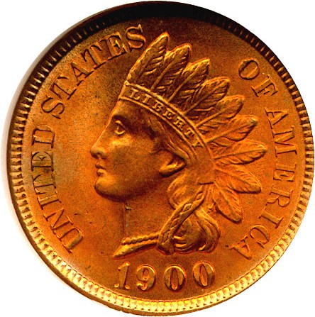 image for: 1900 1c  NGC/CAC MS65 RD