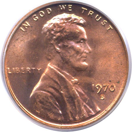 image for: 1970-S 1c Small Date PCGS MS64 RD