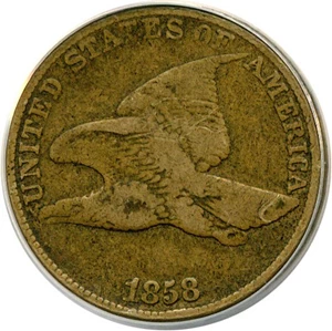 image for: 1858 1c Large Letters ANACS F12 Details (Scratched)