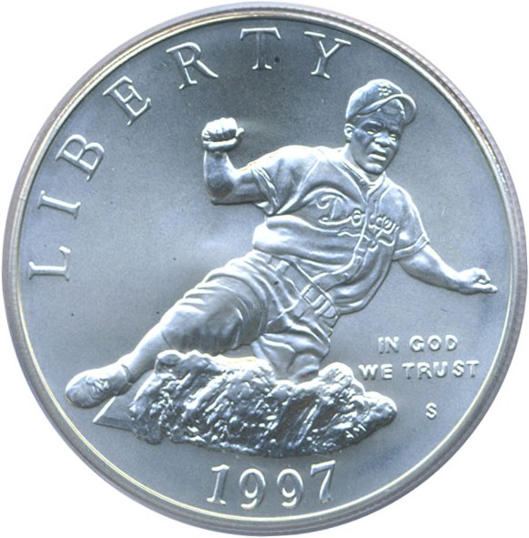 image for: 1997-S $1 Jackie Robinson PCGS MS69 