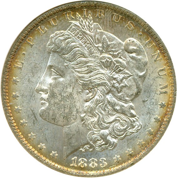 1883-O $1 VAM 36A Partial E Rev HOT 50 (Regular Strike