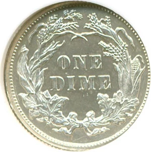 image for: 1891 10c NGC Proof 63 Cameo