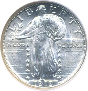 image for: 1918 25c NGC MS66 FH