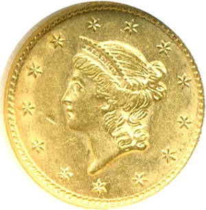 image for: 1853 G$1 NGC AU58