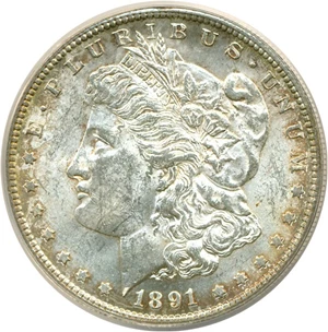 image for: Top 100 VAM: 1891-S $1 VAM 3 Doubled Stars ANACS MS61