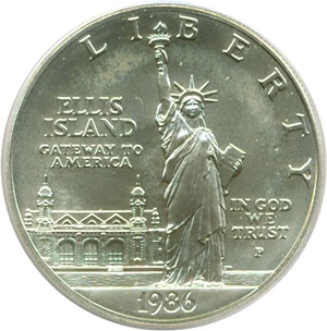 image for: 1986-P $1 Statue Liberty PCGS MS69