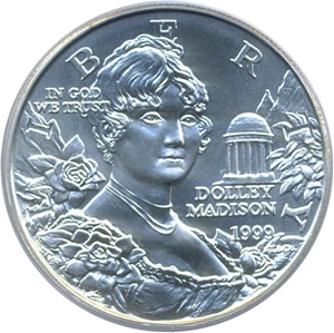 image for: 1999-P $1 Dolley Madison PCGS MS69