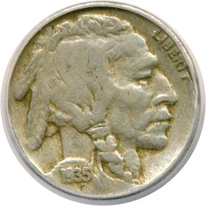 image for: 1935 5c ICG F12 - Struck On Defective Planchet