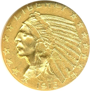 image for: 1915 $5 NGC AU58