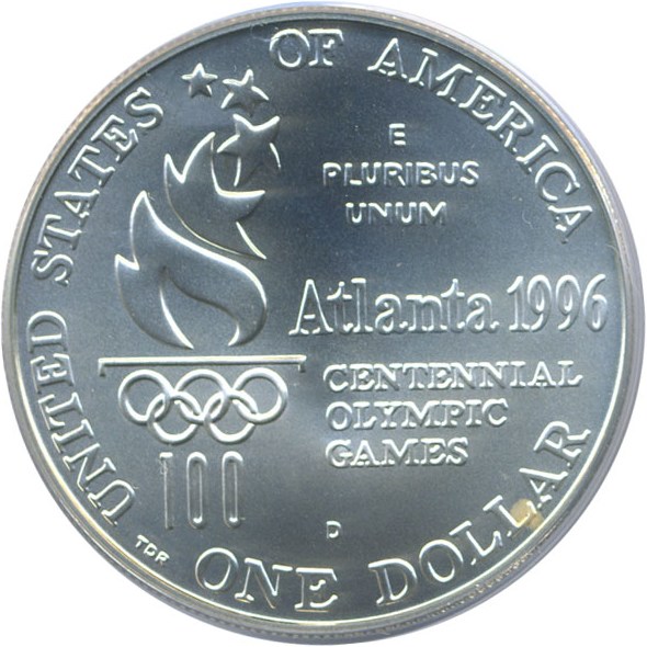 image for: 1996-D $1 Olympic Tennis PCGS MS69 