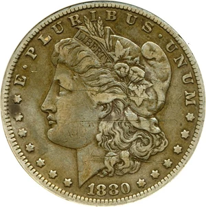 image for: Top 100 VAM: 1880-O $1 VAM 1A Hangnail EF Details ANACS Net VF20 (Scratched)