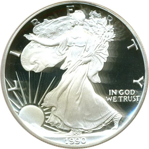 image for: 1990-S $1 Silver Eagle PCGS Proof 69 DCameo