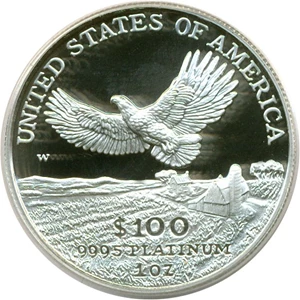 image for: 2000-W $100 Platinum Eagle PCGS Proof 69 DCameo